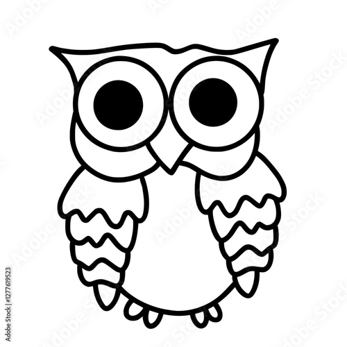 Cute Owl Minimalist Outline Illustration
