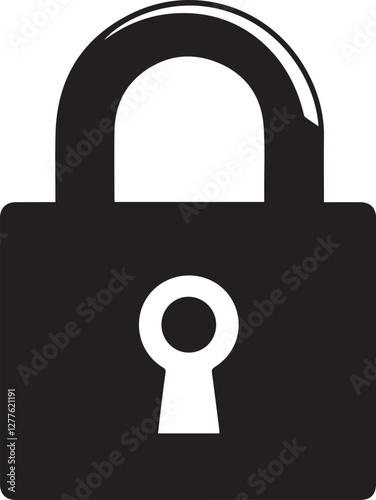 Vector illustration of a lock icon isolated on white background