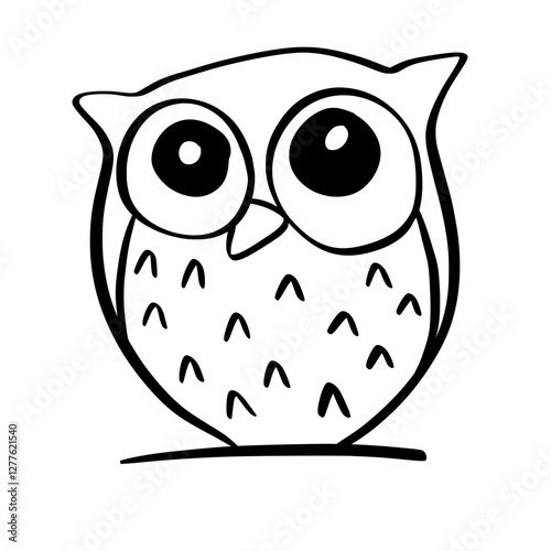 Wisdom Owl Outline Illustration