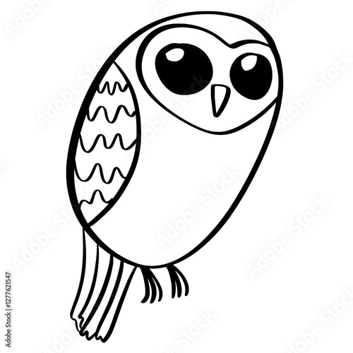 Cute Owl Minimalist Outline Illustration