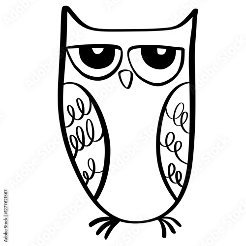 Wisdom Owl Outline Illustration