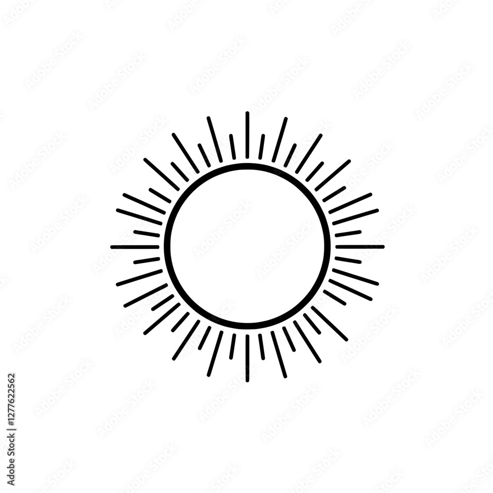 Radiant Solar Burst: Minimalist illustration of a sun radiating with dynamic lines, capturing the essence of warmth and energy. Radiant Solar Burst: Minimalist illustration of a sun radiating with dynamic lines, capturing the essence of warmth and energy.