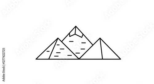 Ancient Pyramids: Simple line art of the iconic pyramids, symbolizing the historical legacy of ancient civilization.