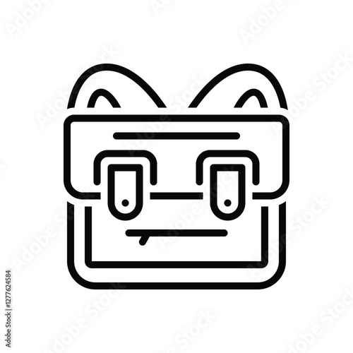 Black line icon for school bag