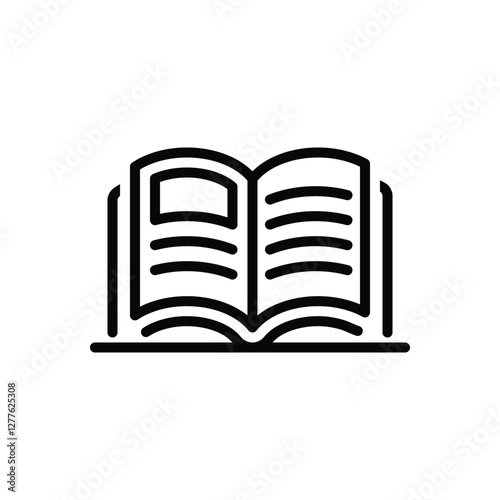 Black line icon for book