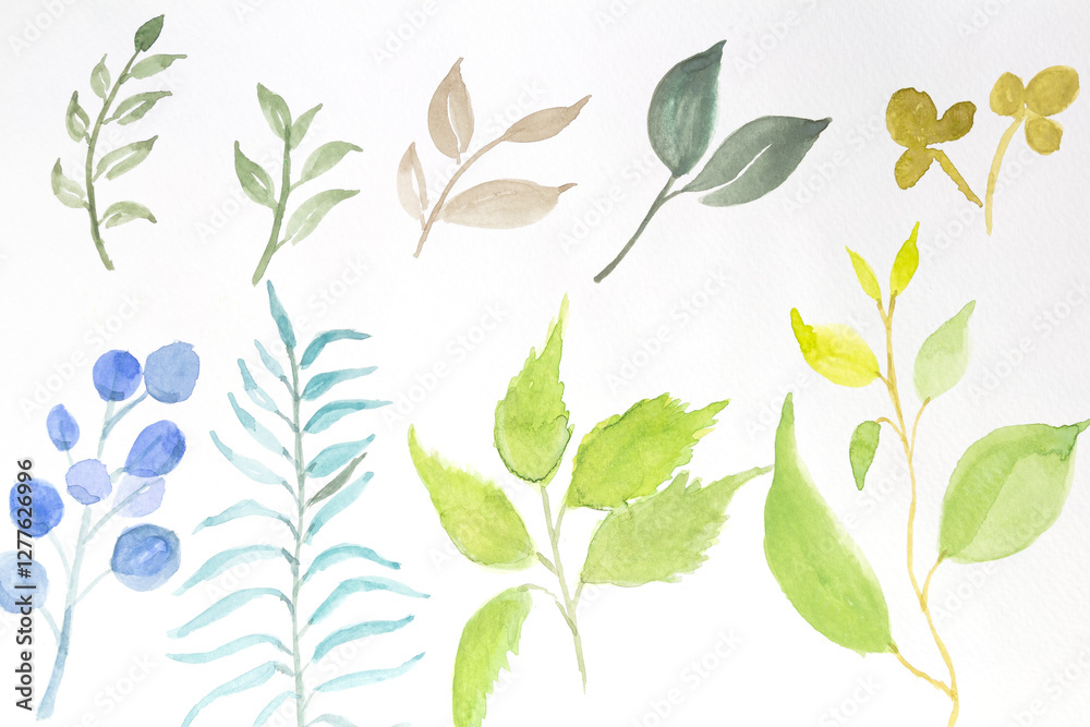 Hand drawn watercolor painting tropical flower abstract pattern. Abstract shapes on textured paper. Template for design background. Hand drawn watercolor painting tropical flower abstract pattern. Abstract shapes on textured paper. Template for design background.