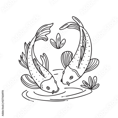 koi swimming gracefully in a peaceful garden pond