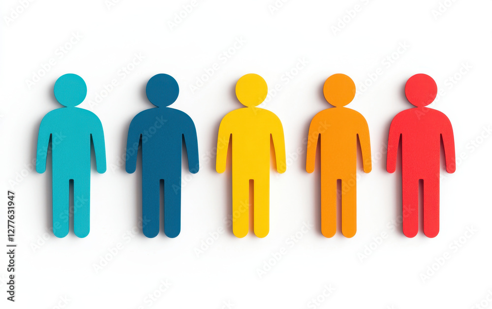 Colorful human figures representing diversity and inclusion in society Colorful human figures representing diversity and inclusion in society