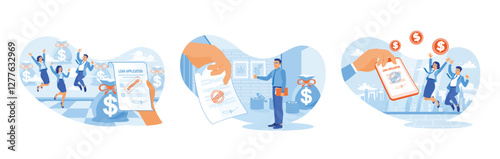 The entrepreneur signs a loan agreement which is approved by the bank.