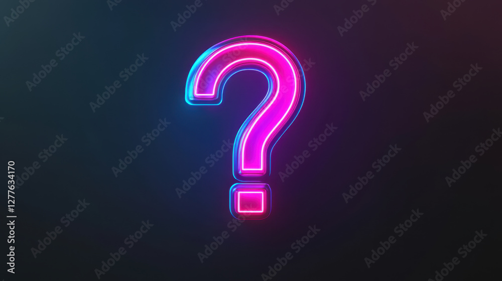 glowing neon question mark with vibrant colors, symbolizing curiosity and inquiry. This eye catching design is perfect for creative projects and modern themes glowing neon question mark with vibrant colors, symbolizing curiosity and inquiry. This eye catching design is perfect for creative projects and modern themes