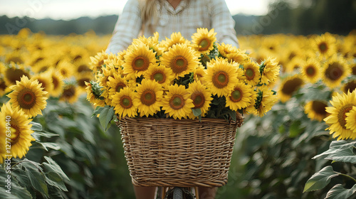Cycling Through Sunflowers