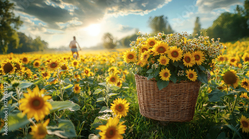 Cycling Through Sunflowers