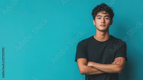 confident young asian man portrait