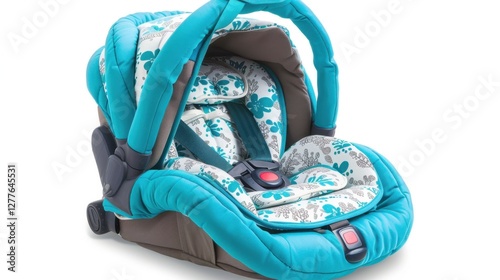 Infant Car Seat: A protective, comfortable seat for newborns during car rides, featuring an adjustable recline and harness system to ensure safety.
