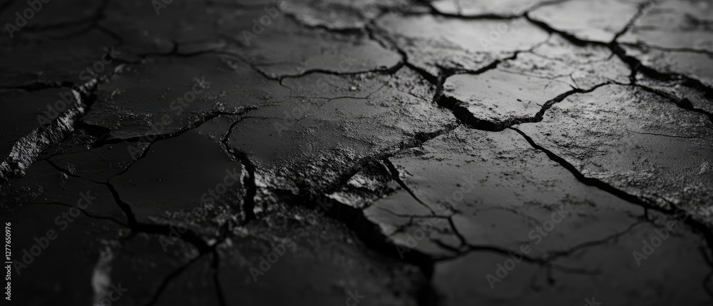 Obraz premium Dried cracked earth texture close-up