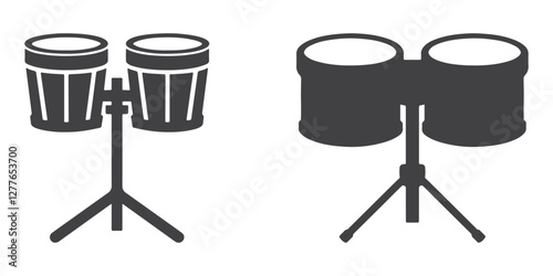 Professional Bongo Icons Silhouette Vector Illustration