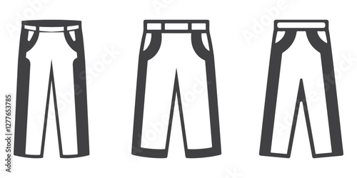 Professional Pant Icons Silhouette Vector Illustration