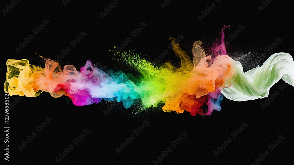 Obraz premium Paint, coating, powder, splatter, melt, pattern, colorful, gradient, creative, cool, artistic, template
