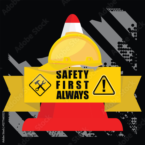 Safety First Always, poster and sign vector