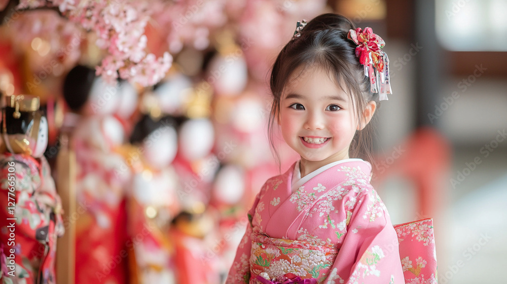 【Generated by AI】 Sakura and Hina Dolls Festival: Celebrating Japanese Tradition with a Young Girl in Kimono 【Generated by AI】 Sakura and Hina Dolls Festival: Celebrating Japanese Tradition with a Young Girl in Kimono