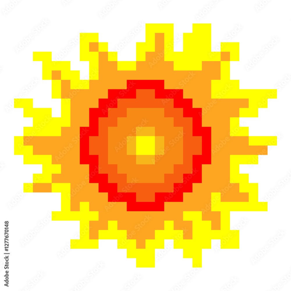Obraz premium Sun in pixel art style