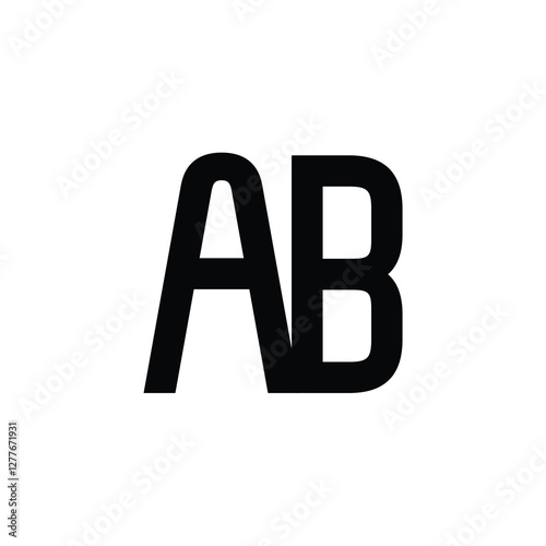 AB monogram logo design letter text name symbol monochrome logotype alphabet character simple logo