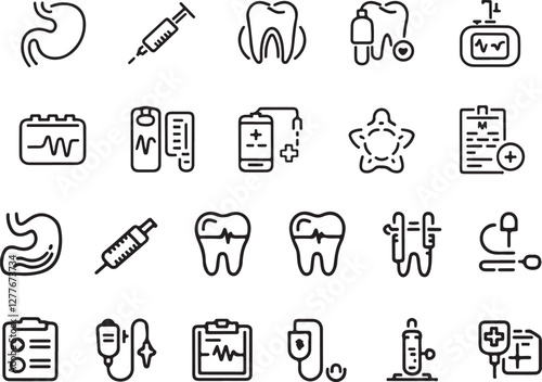 Medical Treatment and Healthcare Icons