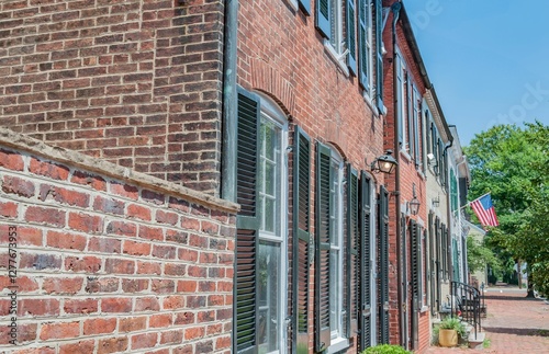 Принти на полотні Old Town Alexandria Neighborhood on a Summer Day, Virginia