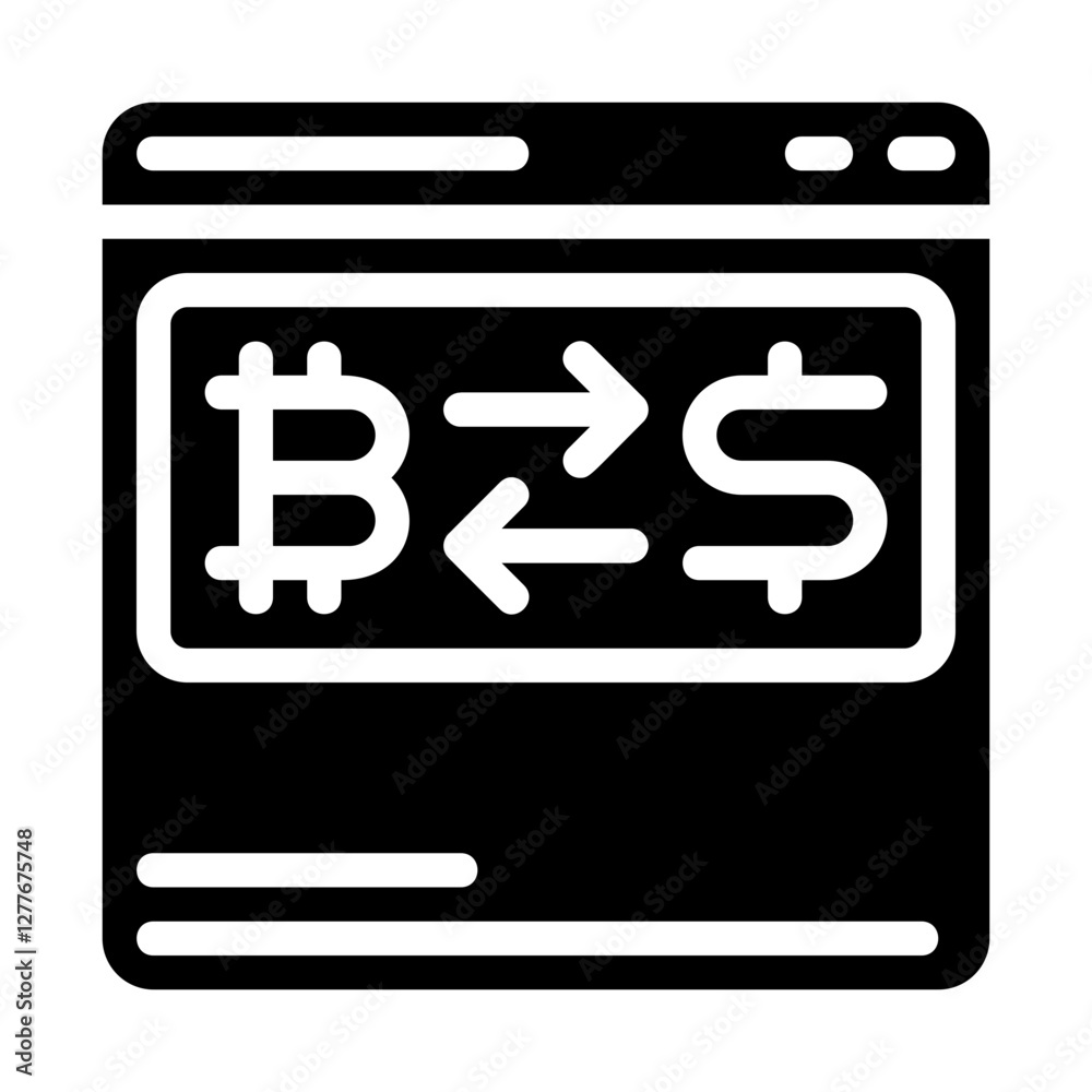 Crypto Exchange Platform Solid Icon Crypto Exchange Platform Solid Icon