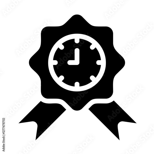 Time Efficiency Badge Solid Icon