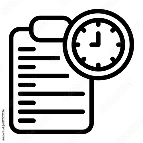 Time Spent Report Line Icon