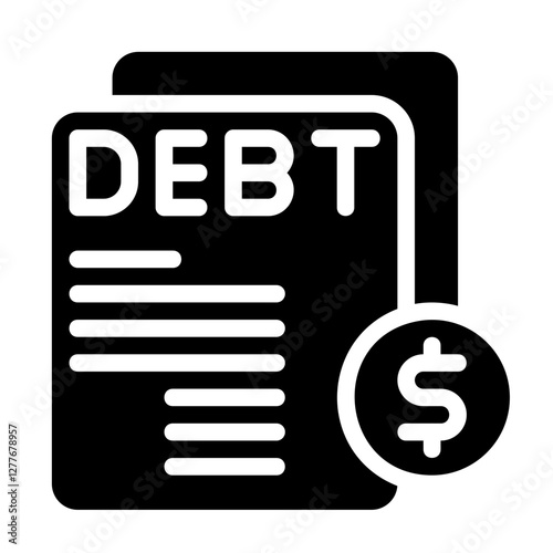 Unpaid Debts Solid Icon