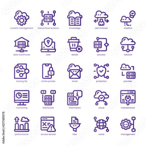 Data Backup Icon pack for your website, mobile, presentation, and logo design. Data Backup Icon line gradient design. Vector graphics illustration and editable stroke.