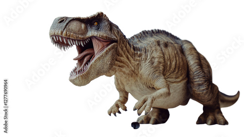 Tyrannosaurus Rex: A detailed illustration of the Tyrannosaurus Rex in a dynamic pose, showcasing its massive frame, sharp teeth, and powerful jaws, offering a glimpse into the prehistoric world. photo