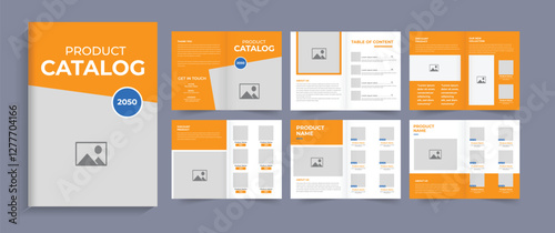 Modern Interior Design Portfolio Layout Template, Interior Design Magazine Layout for Home Decoration or Brand Identity Guidelines Brochure. Product catalog design