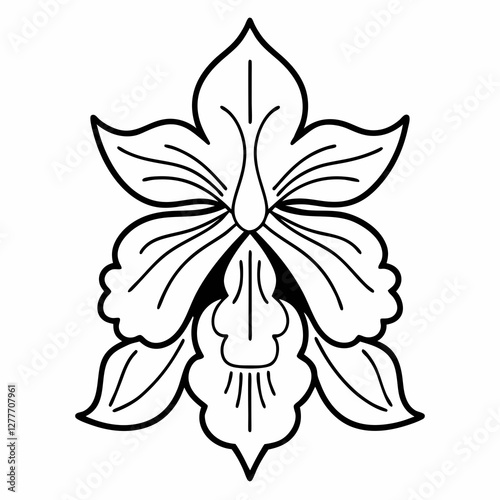 Sweet Pea Flower Icon – Ruffled Petals & Climbing Vine Vector