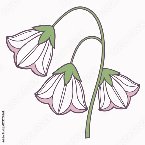 Sweet Pea Flower Icon – Ruffled Petals & Climbing Vine Vector