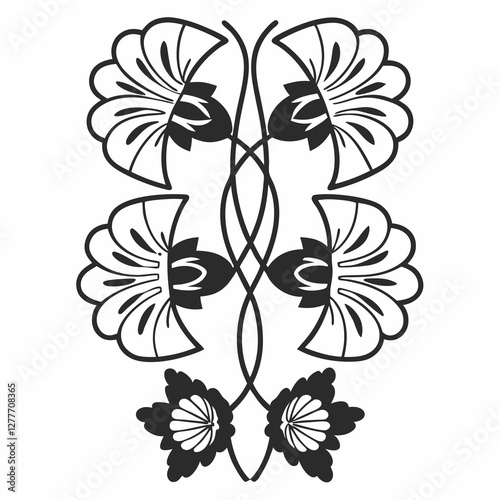 Sweet Pea Flower Icon – Ruffled Petals & Climbing Vine Vector