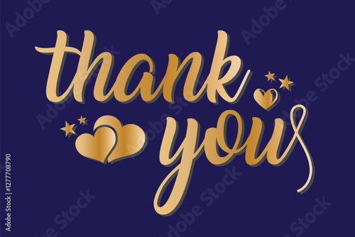 Thank you card, text or lettering. Vector script and handwritten typography. Thank you vintage style word for note, sign, banner. Isolated.