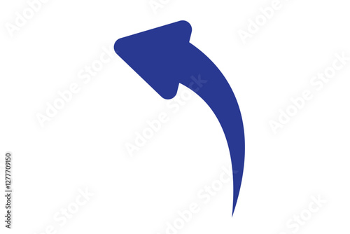 Rising arrow green gradation icon isolated on transparent background. Flat style arrow symbol for website, logo,app, ui and design. Curved arrow icon png. Hand drawn arrow icon.
