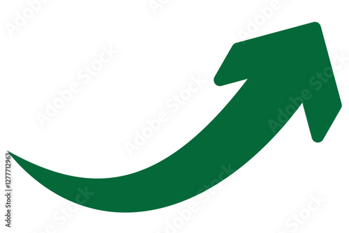 Long curved arrow icon vector. Red long arrow vector. flat style Arrow symbol. Red silhouette of long arrow isolated on white background. vector illustration.