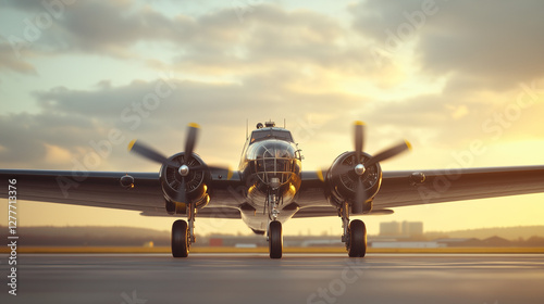 Vintage Aircraft on Runway:...