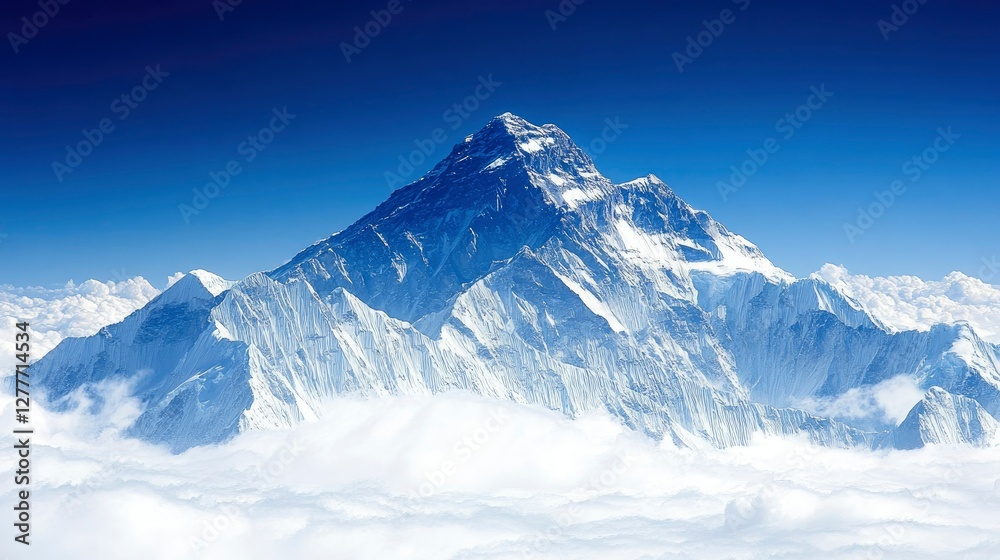 Majestic Mount Everest Soaring Above the Clouds Majestic Mount Everest Soaring Above the Clouds