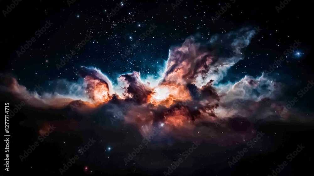 Fototapeta premium Cosmic Nebula Starry Night Sky Galaxy Space Astronomy