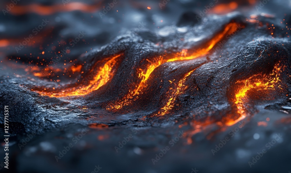 Fototapeta premium 3D Lava Flow Design, Generative AI