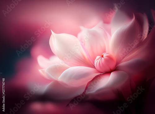 Soft pink flower with delicate petals and a dreamy, blurred backdrop. A beautiful floral image evoking a gentle and romantic ambiance.