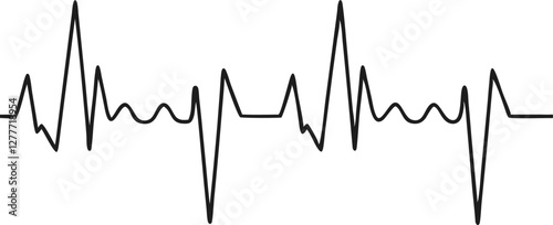Heartbeat line set. EKG. Vector