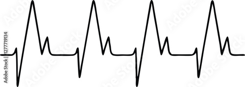 Heartbeat line set. EKG. Vector