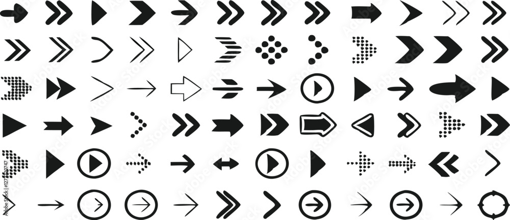 Arrow icons set. Vector illustration Arrow icons set. Vector illustration
