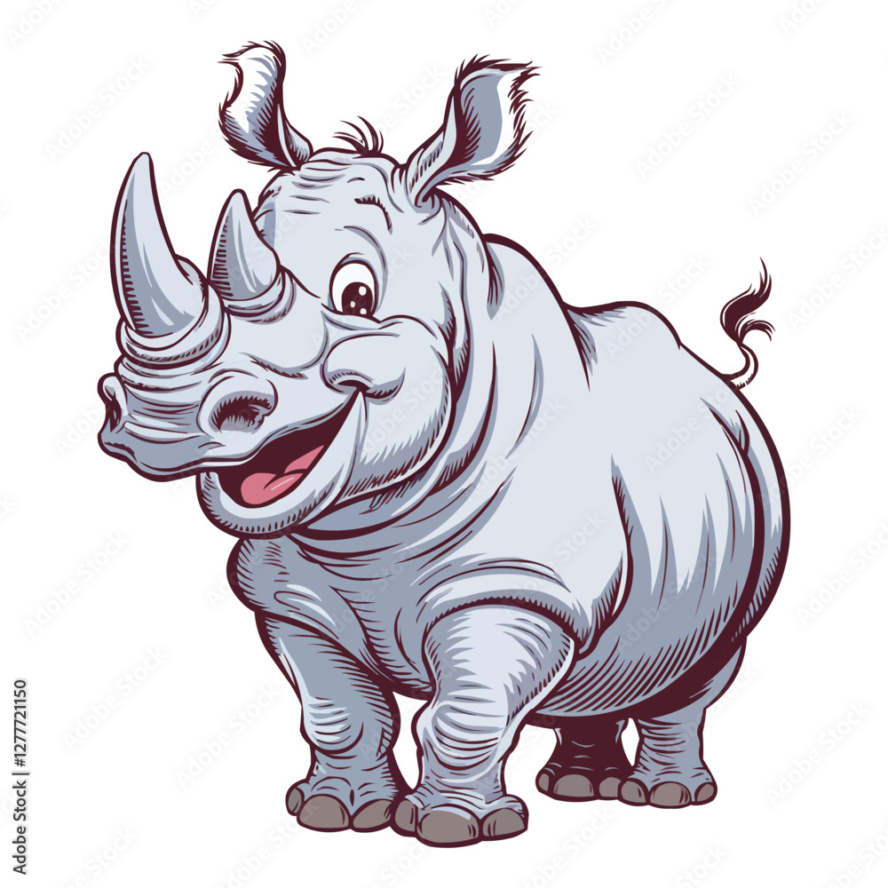 Fototapeta premium cartoon rhino cartoon